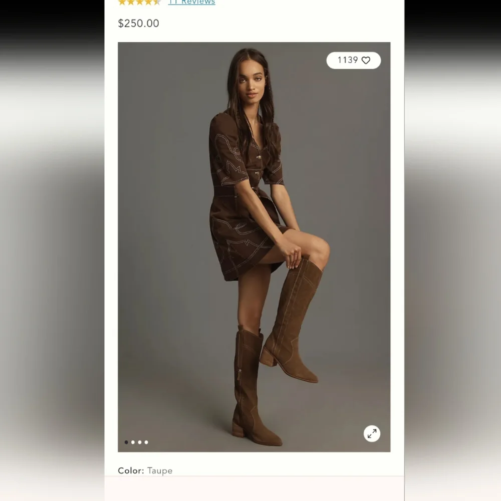 Kelsi Dagger Brooklyn Echo  Suede  Tall Western Boots, Anthropologie - Picture 14 of 14